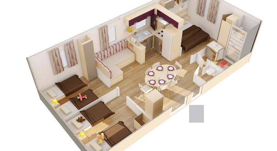 Camping Côte de Granit Rose Mobil with indoor pool - 3 bedrooms pitch 13  - Camping Armor Loisirs